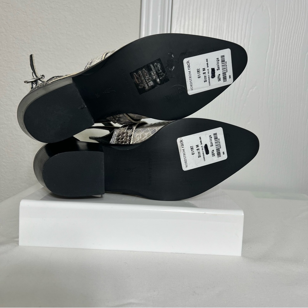 All Saints Snakeskin Print Darcy Pointed Toe Leather Booties Size 8 NWT. - Picture 10 of 13